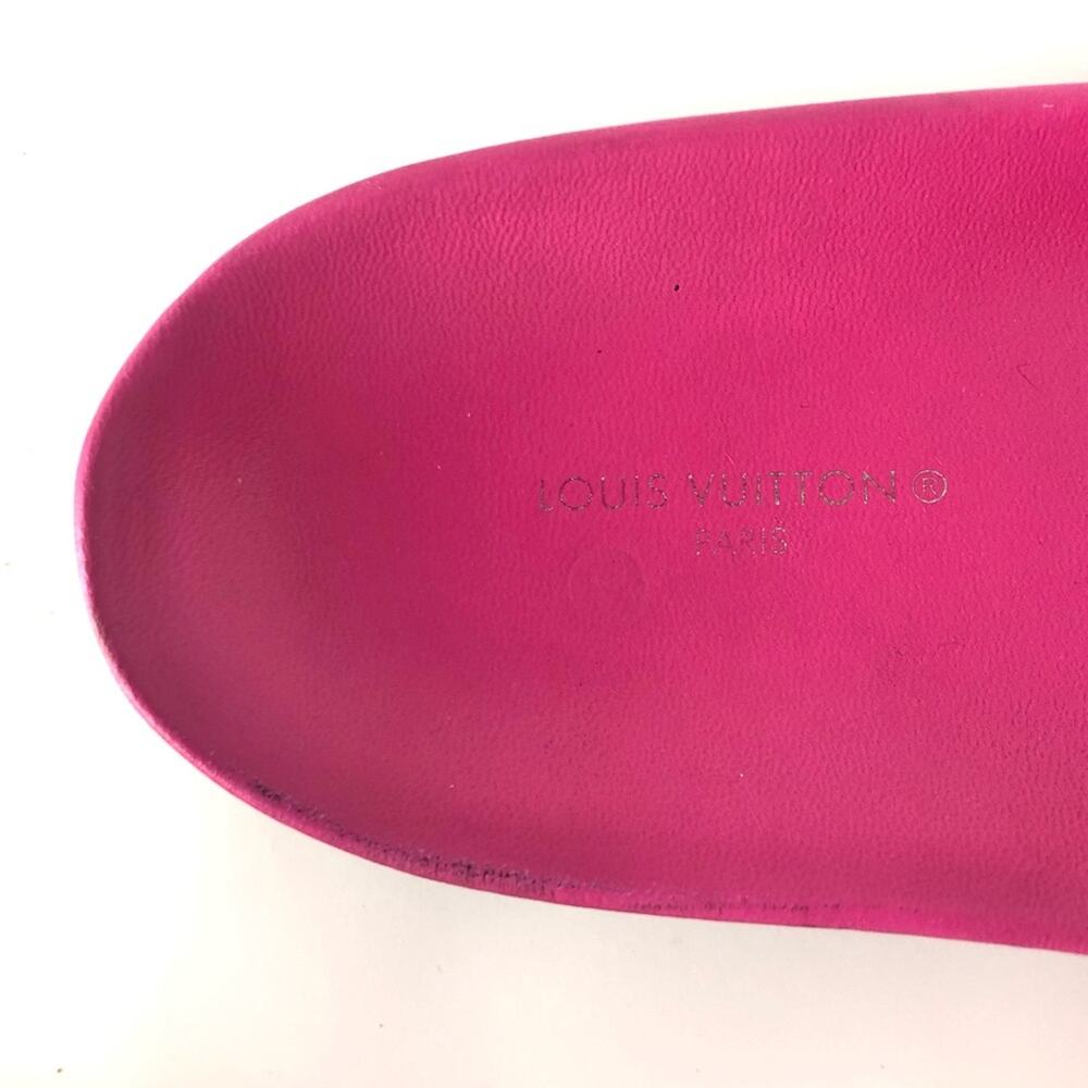 Louis Vuitton Calfskin Embossed Monogram Sunset Flat Comfort Mule 36.5 - Picture 8 of 9